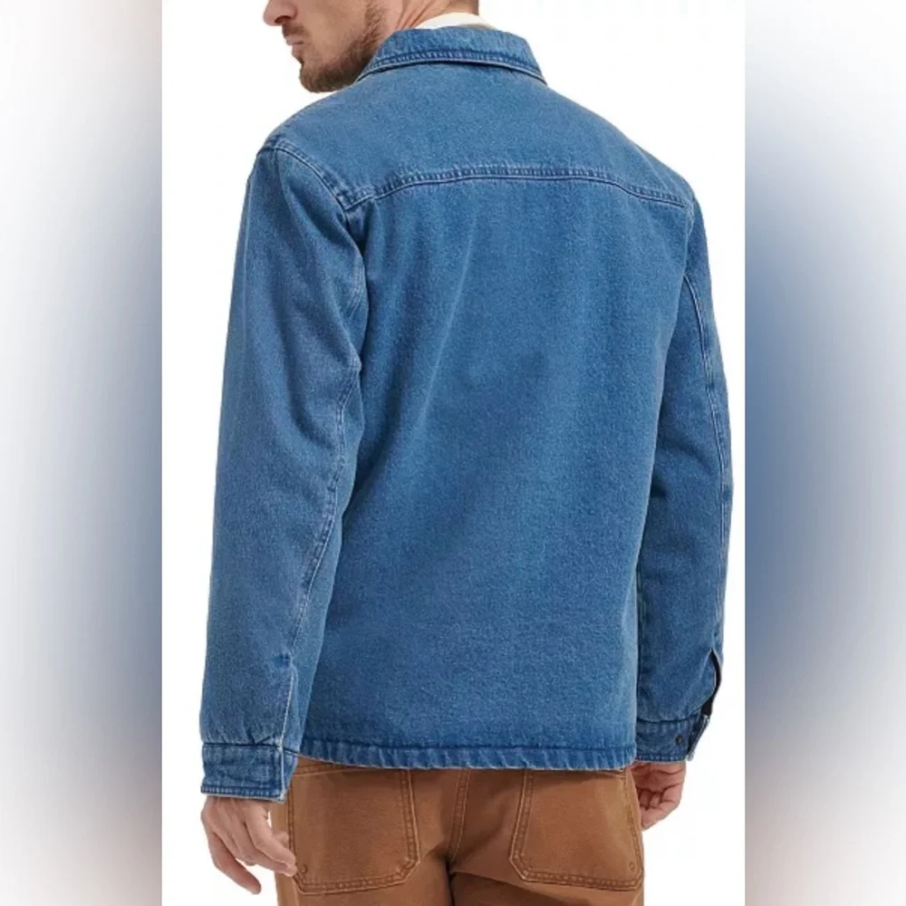 NWT. Levi's Men’s Medium Blue Denim Zip-Up Work Shirt Jacket, Size S - Picture 2 of 8